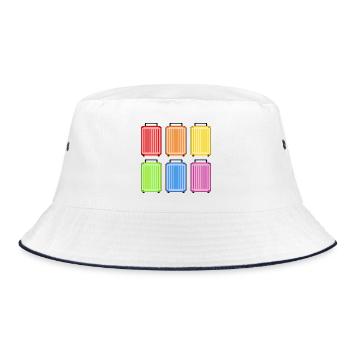 SUITCASE RAINBOW - Bucket Hat - white/navy - Front