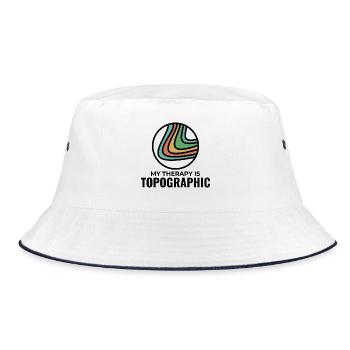 Meine Therapie ist topographisch GIS Höhenlinien Karte - Bucket Hat - Weiß/Navy - Vorne