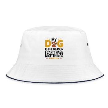 My Dog Reason No Nice Things Funny Owner Gift - Bucket Hat - white/navy - Front