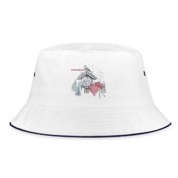 Aus dem Schwarzwald - Bucket Hat - Weiß/Navy - Vorne