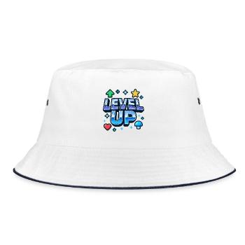 Level Up Gaming Motivations - Bucket Hat - white/navy - Front