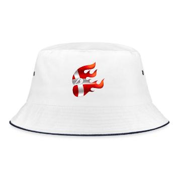 Flag of Denmark - Denmark - Ninja - Bucket Hat - white/navy - Front