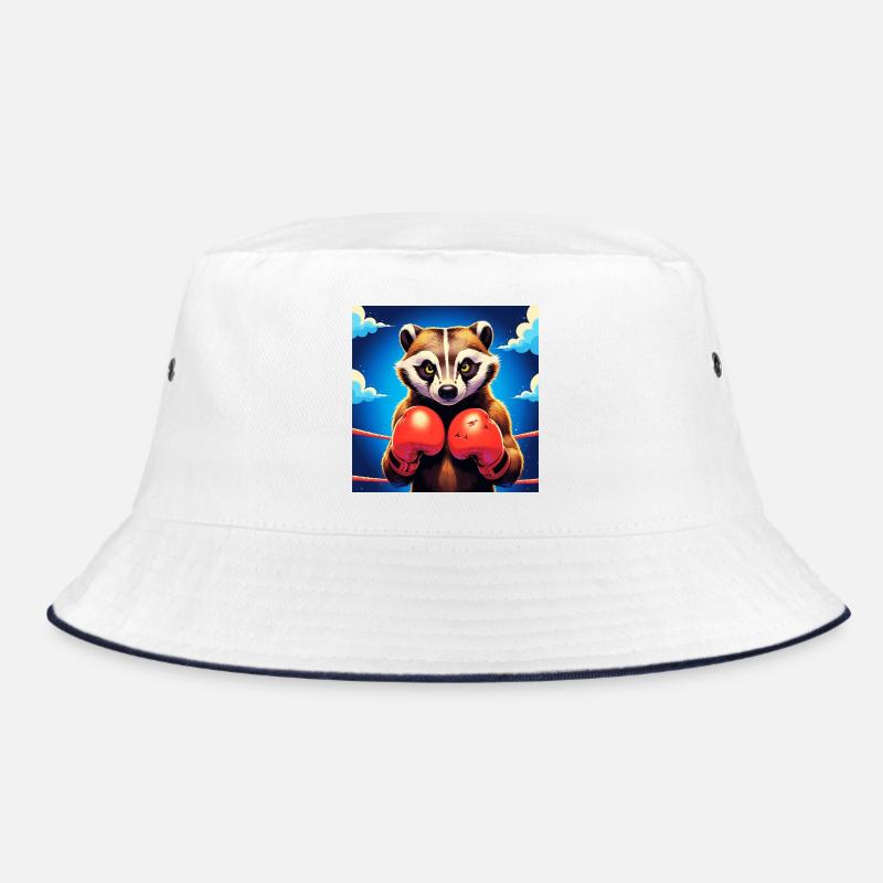 Boxen Waschbär Illustration Bucket Hat