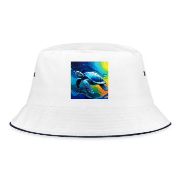 Conception artistique de tortue marine vive - Bob - blanc/marine - Devant