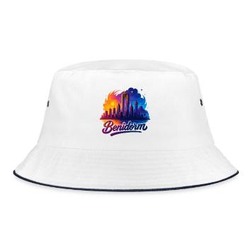 Benidorm City Spain Silhouette Gift - Bucket Hat - white/navy - Front