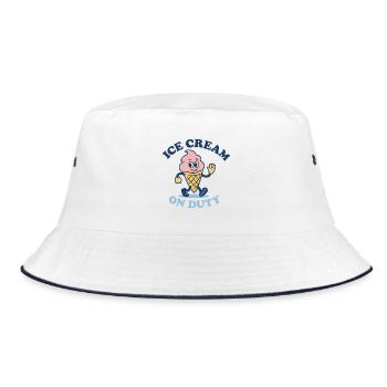 Icecream On Duty - Bucket Hat - white/navy - Front