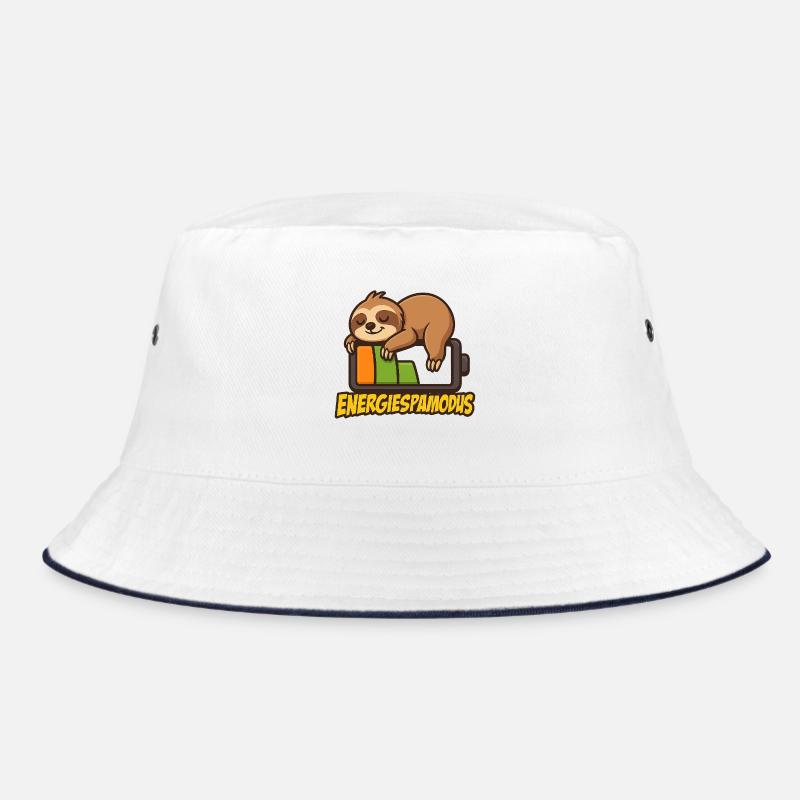 Cute Sloth Energy Saving Logo Bucket Hat