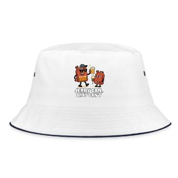 Jerry Can Billy Can't Wordplay Jerrycan Dad Humor - Bucket Hat - white/navy - Front