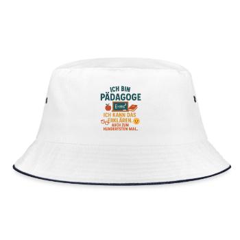 Pedagogue - I can explain that. - Bucket Hat - white/navy - Front