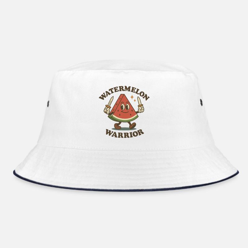 Wassermelonen-Krieger - Bucket Hat - Weiß/Navy