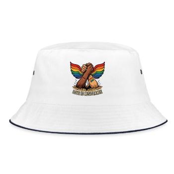 Unity in Pride Handclasp with Rainbow Wings - Bucket Hat - white/navy - Front