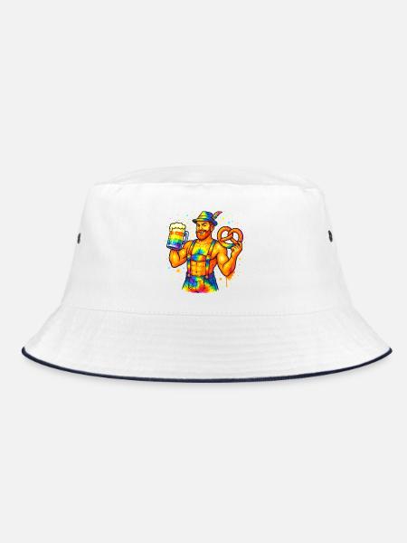 pride bavarian - Bucket Hat - white/navy - Front