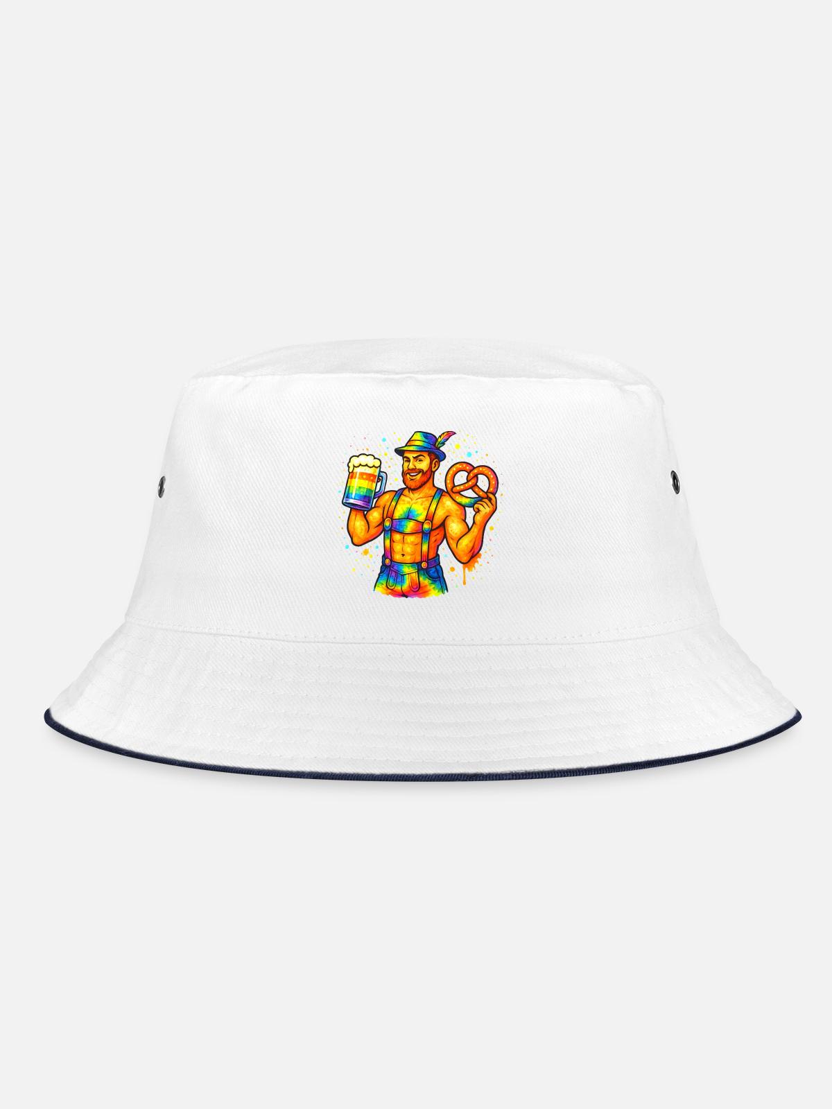 pride bavarian - Bucket Hat - white/navy - Front