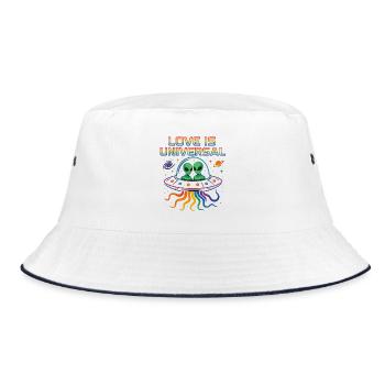 love is universal - Bucket Hat - white/navy - Front