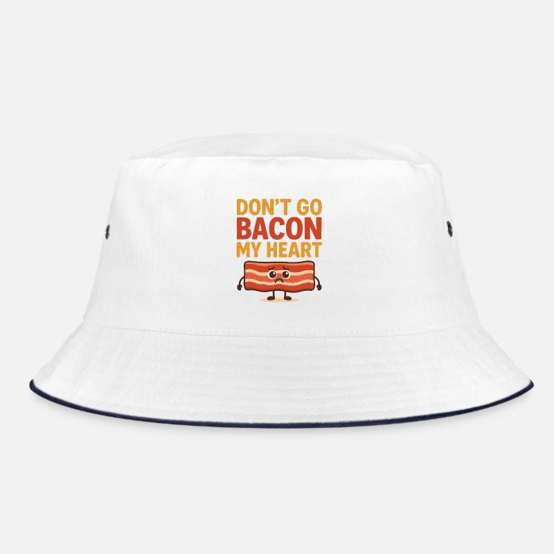 Bacon Heart Graffiti Design - Bucket Hat - white/navy