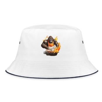 Grillades Grilla Griller Gorilla BBQ Drôle Drôle Drôle - Bob - blanc/marine - Devant