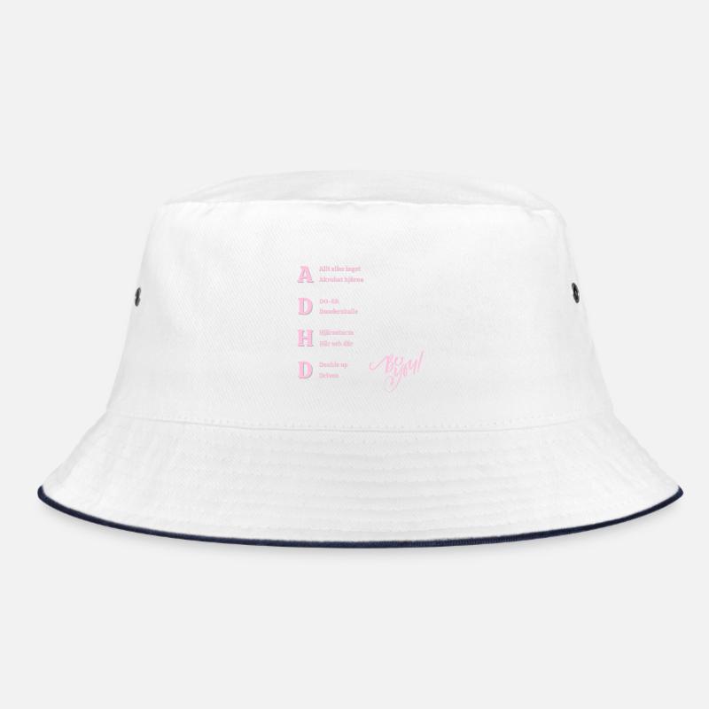 ADHS - Bucket Hat - Weiß/Navy