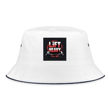 Motivational design for the gym - Bucket Hat - white/navy - Front
