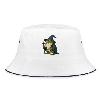 Grenouille barbue sage avec chapeau magique - Bob - blanc/marine - Devant