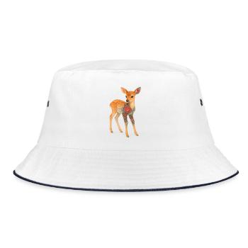 Yakuza Fawn – Unschuld mit Tinte - Bucket Hat - Weiß/Navy - Vorne