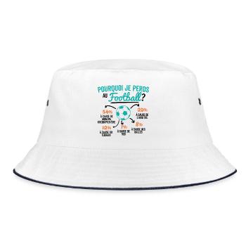 Warum verliere ich im Fußball? - Bucket Hat - Weiß/Navy - Vorne