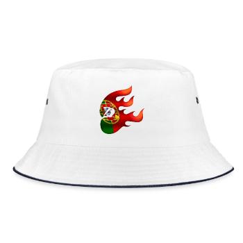Flagge von Portugal - Portugal - Ninja - Bucket Hat - Weiß/Navy - Vorne