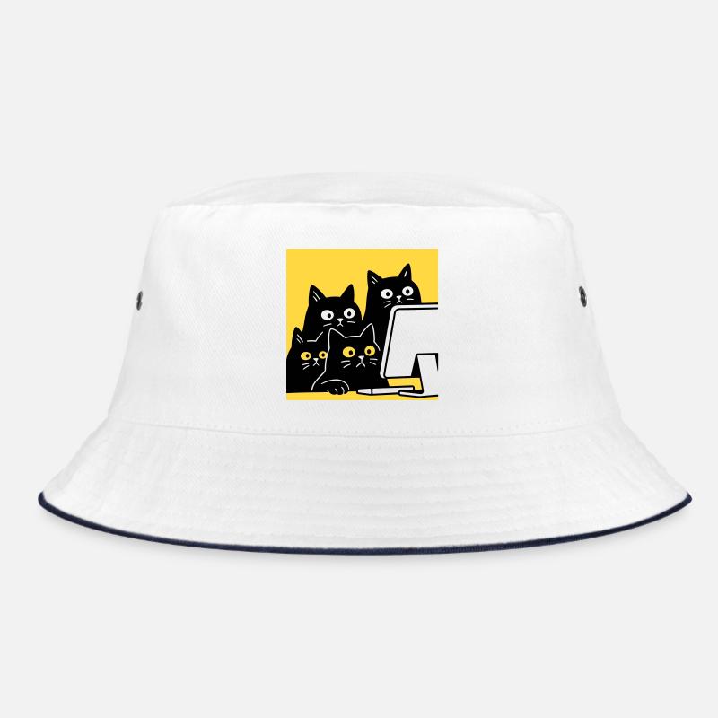 Cats watching Catcontent Bucket Hat
