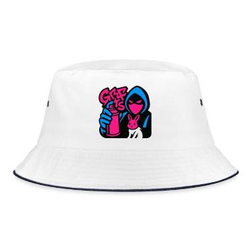 Graffiti Lapin bleu/rose - Bob - blanc/marine - Devant