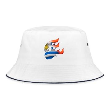 Flag of Uruguay - Uruguay - Ninja - Bucket Hat - white/navy - Front
