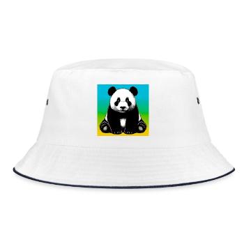 panda - Bucket Hat - white/navy - Front