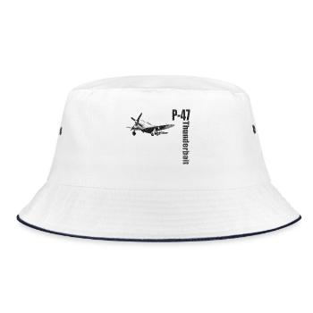 P-47 Thunderbolt - Bucket Hat - white/navy - Front