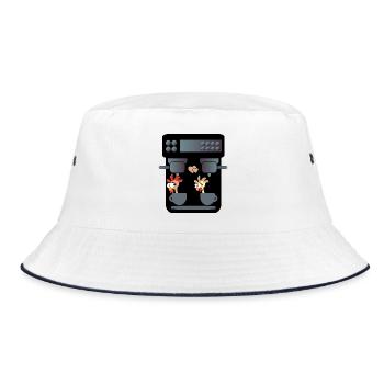 FUNNY CHICKENS COFFEE MAKER COFFEE - Bucket Hat - white/navy - Front