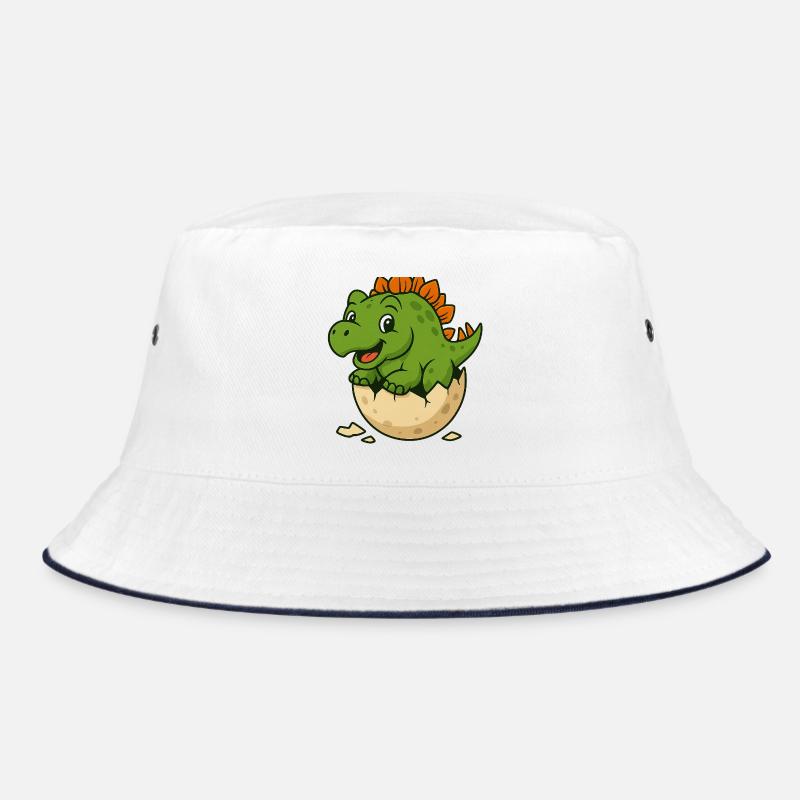 Cute dinosaur offspring on egg Bucket Hat