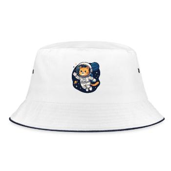 Space Cat Adventure – Chemise d’astronaute kawaii - Bob - blanc/marine - Devant