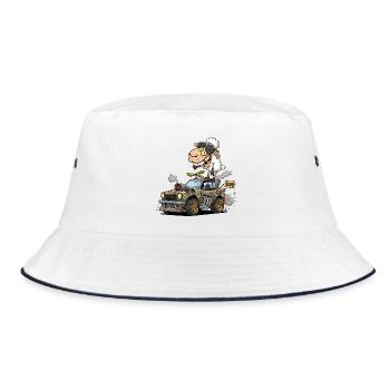 Skurrile Schafe, die brüllen - Bucket Hat - Weiß/Navy - Vorne
