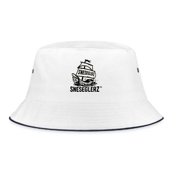 Ship with skull and flag - Bucket Hat - white/navy - Front