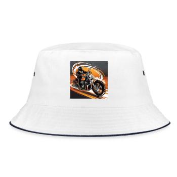 Motards en dynamique - Style - Biker Art Design - Bob - blanc/marine - Devant