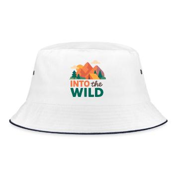 Mountains and forest wilderness - Bucket Hat - white/navy - Front