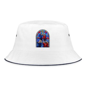 Stained Glass Rugby Lineout - Bucket Hat - white/navy - Front