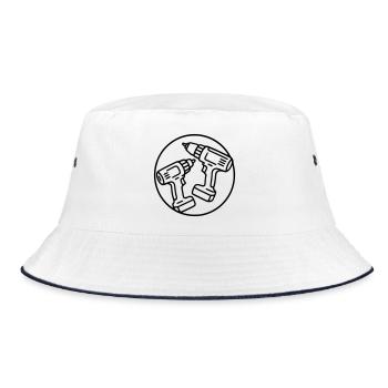 Schraubendreher - Bucket Hat - Weiß/Navy - Vorne