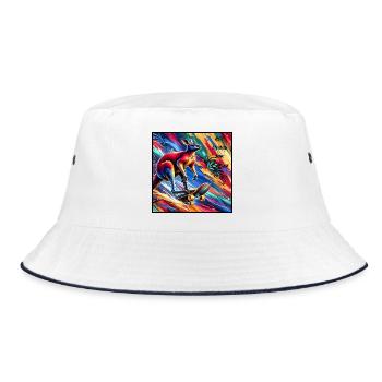 Kathy Sophia kangaroo t-shirts  - Bucket Hat - white/navy - Front