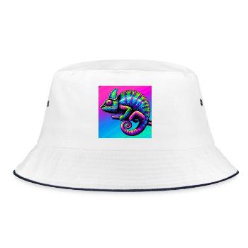 chameleon - Bucket Hat - white/navy - Front