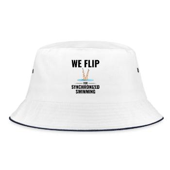 Humorous Legs Drowning Synchronized Swim - Bucket Hat - white/navy - Front