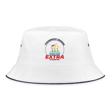 Synchronschwimmen, wo man extra ist - Bucket Hat - Weiß/Navy - Vorne
