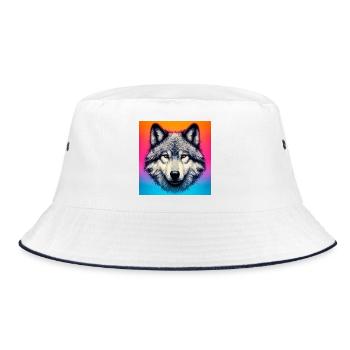 Wolf - Bucket Hat - Weiß/Navy - Vorne