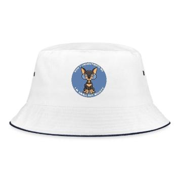Don't underestimate me, I'm small but mighty - Bucket Hat - white/navy - Front