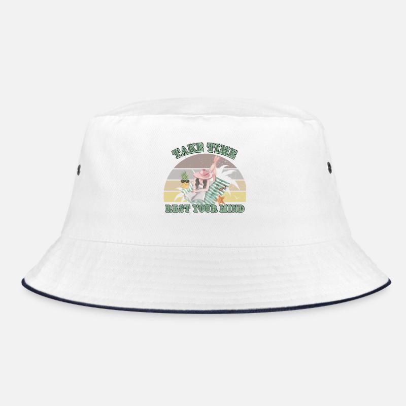 Erholsame Sommerpause - Bucket Hat - Weiß/Navy