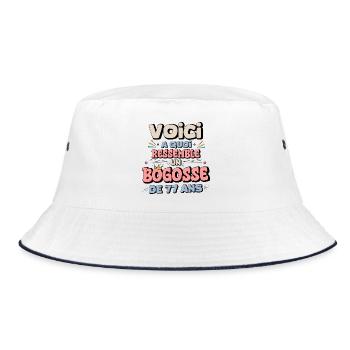 77th Birthday Humor - Bucket Hat - white/navy - Front