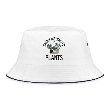 Citation sur la facilité avec laquelle on se distrait par les plantes - Bob - blanc/marine - Devant