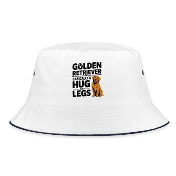 Golden Retriever Hug With Legs - Bucket Hat - white/navy - Front